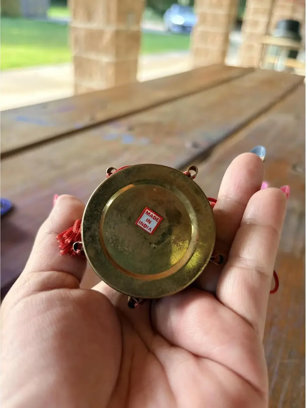 Vintage Miniature Drum & Brass Drum Ornament Set Hangin